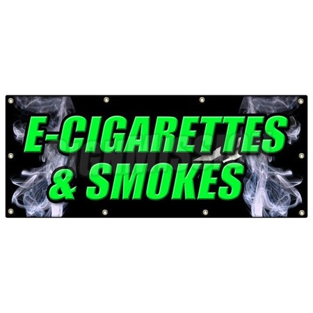 Signmission E-CIGS & SMOKES BANNER SIGN bubblers rolling paper e cigarettes vaporize B-96 E-Cigs & Smokes
